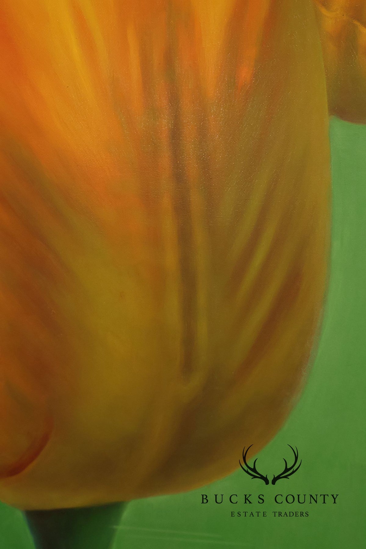 Artist Signed Photorealistic Oil Painting, Tulips