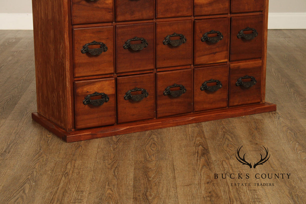 Vintage Apothecary Style Fifteen-Drawer Wood Storage Cabinet