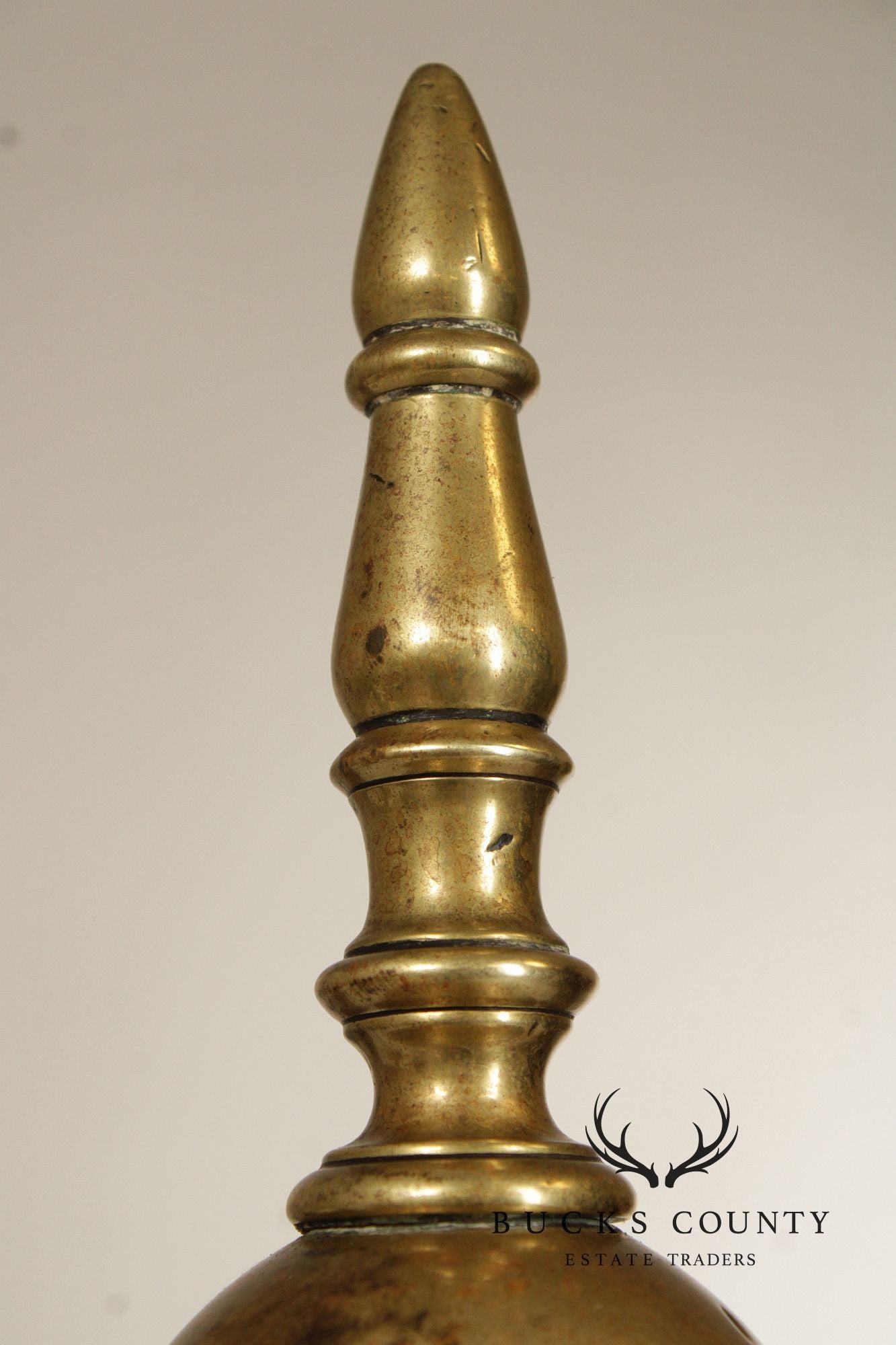 French Louis XIV Style Pair of Brass Figural 'Marmouset' Andirons