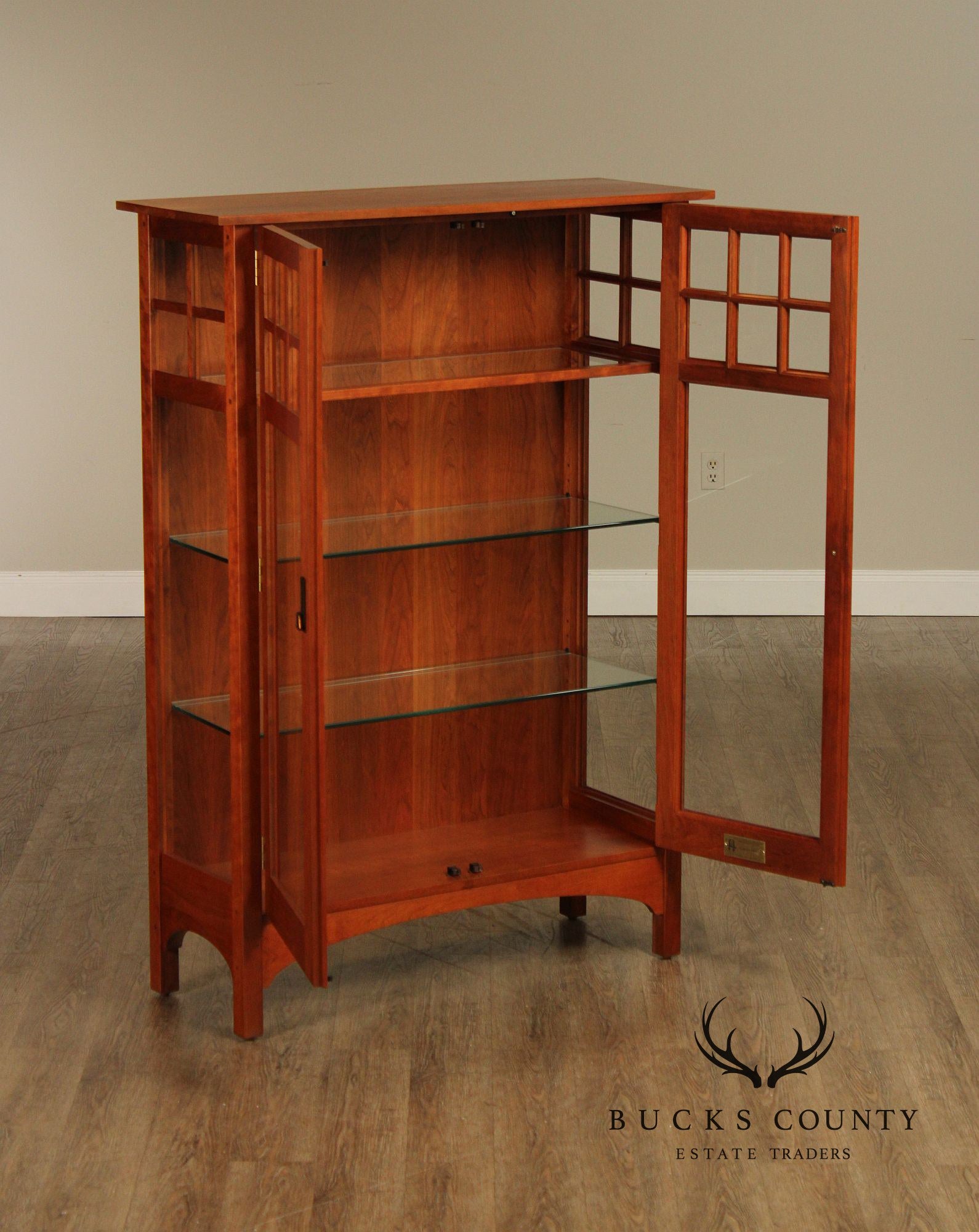 Stickley Mission Collection Cherry Two Door Display Cabinet