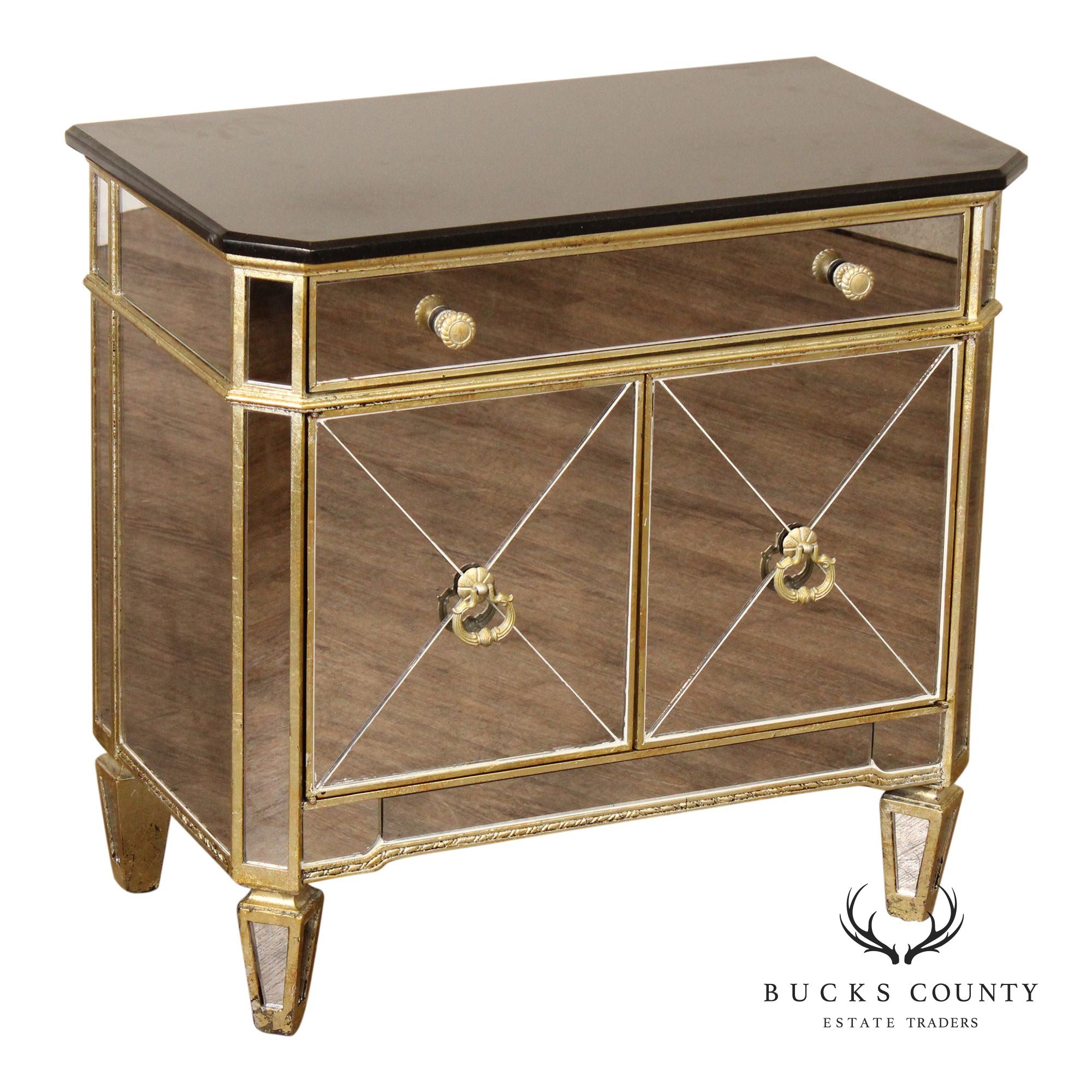 Z Gallerie 'Borghese' Granite Top Mirrored Nightstand