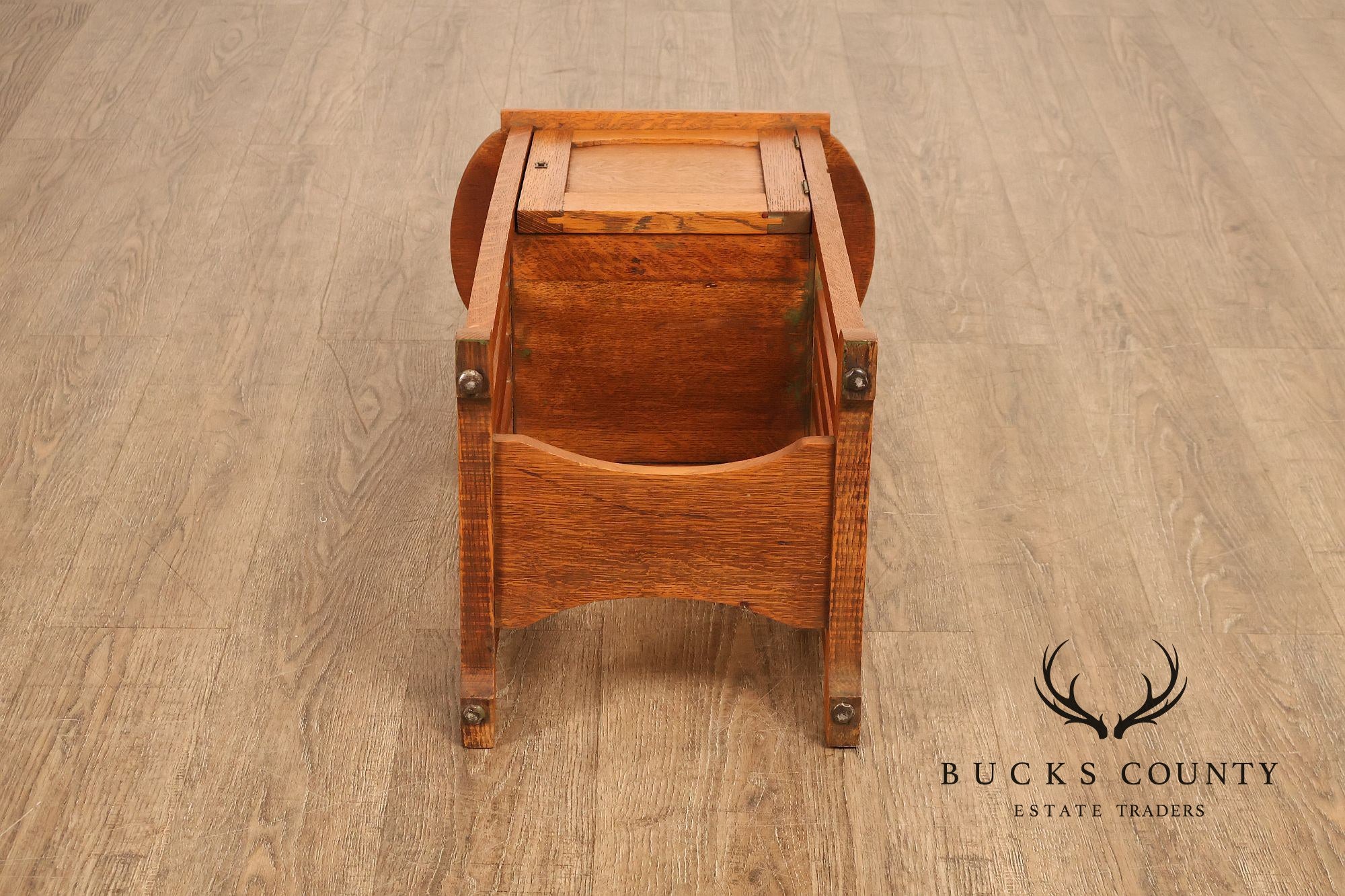 Antique Arts And Crafts Oak Bedside Cabinet / Humidor