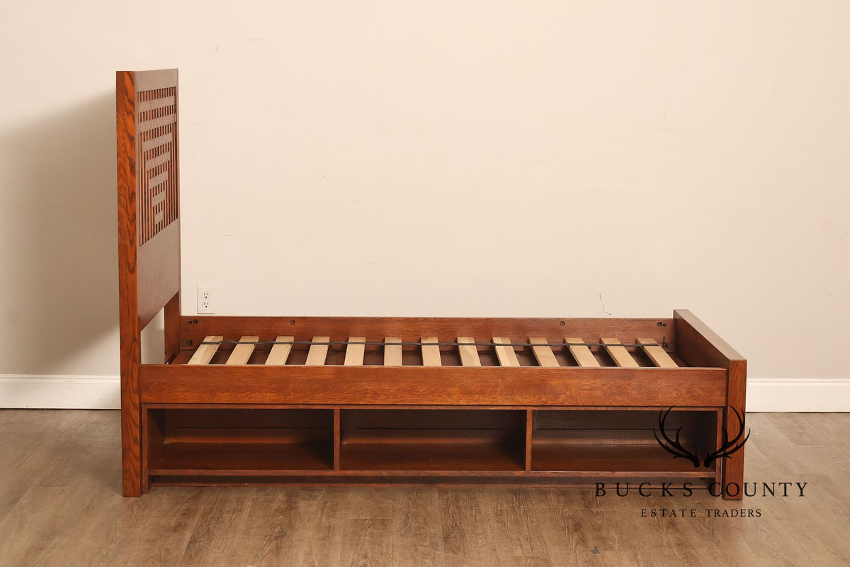 Stickley Antiquities Collection Mission Oak Twin Storage Bed