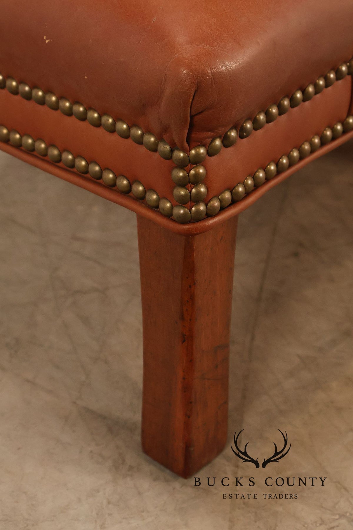 Leathercraft Tufted Leather Ottoman