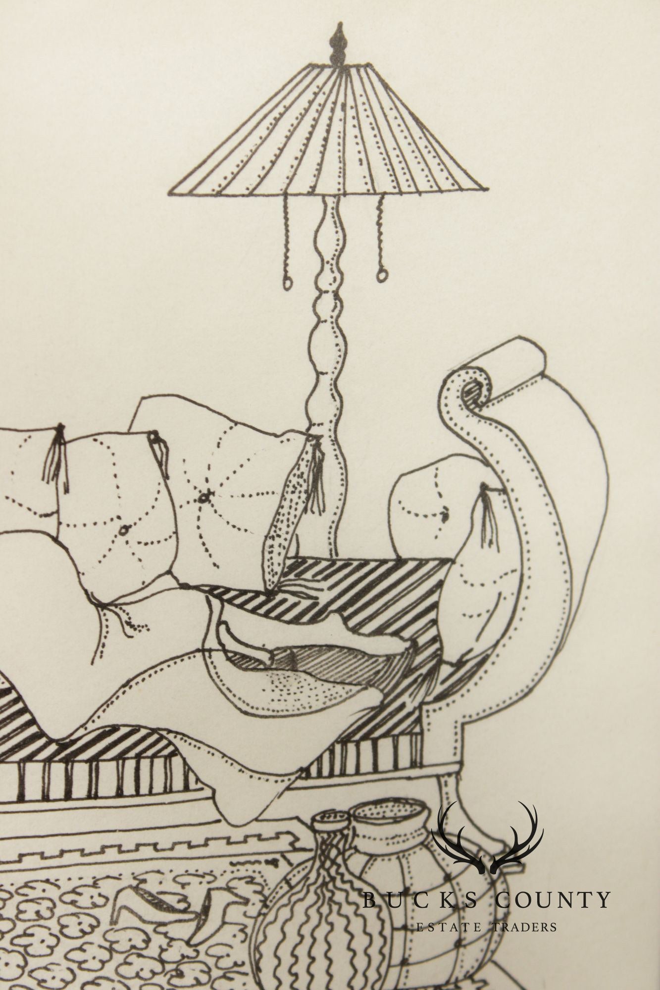 Davetta Greenberg Pen and Ink Drawing, 'In the Afternoon'