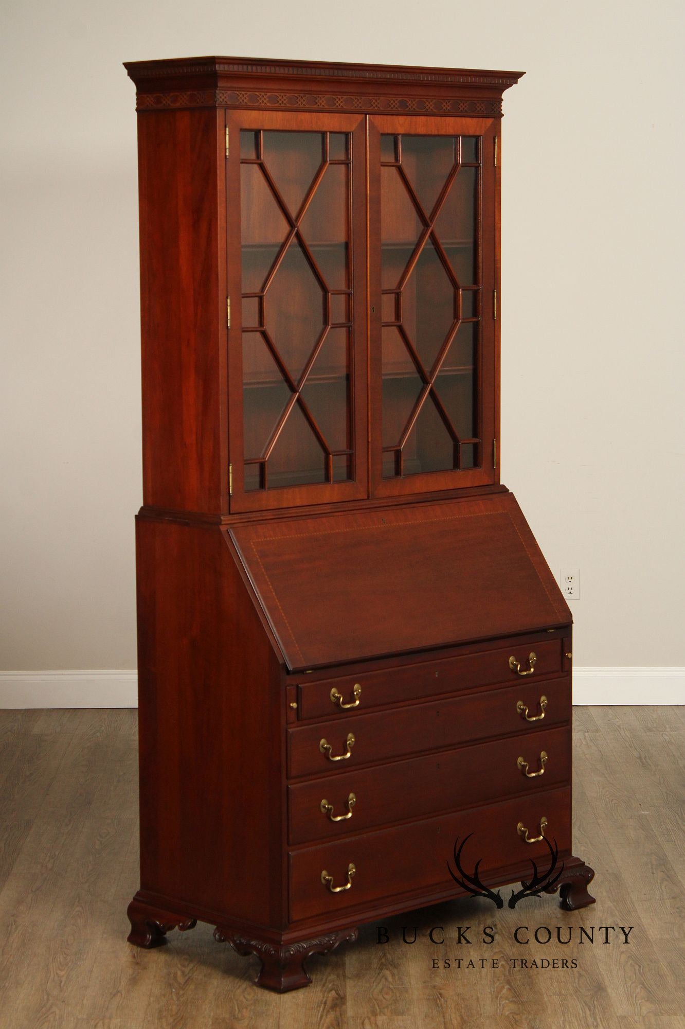 Link-Taylor Georgian Style Mahogany Secretary Bookcase