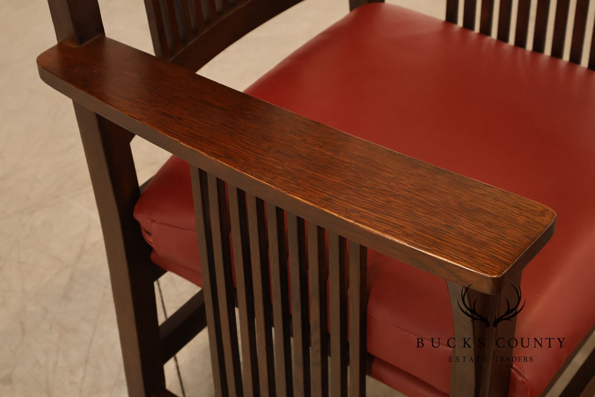 Stickley Mission Collection Set Of Four Oak High Back Spindle Dining Chairs