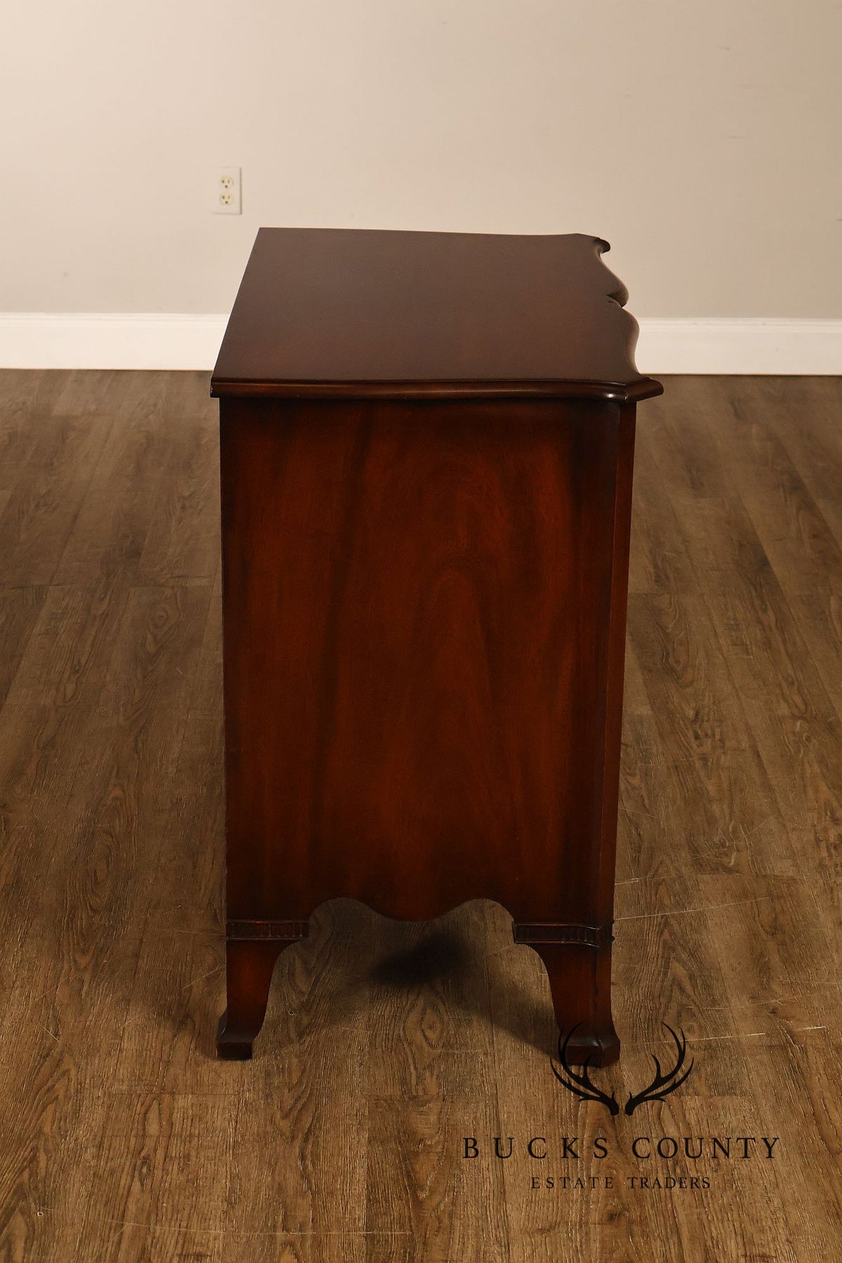 Traditional Mahogany Pair Of  Bow Front Two Drawer And Two Door Cabinets