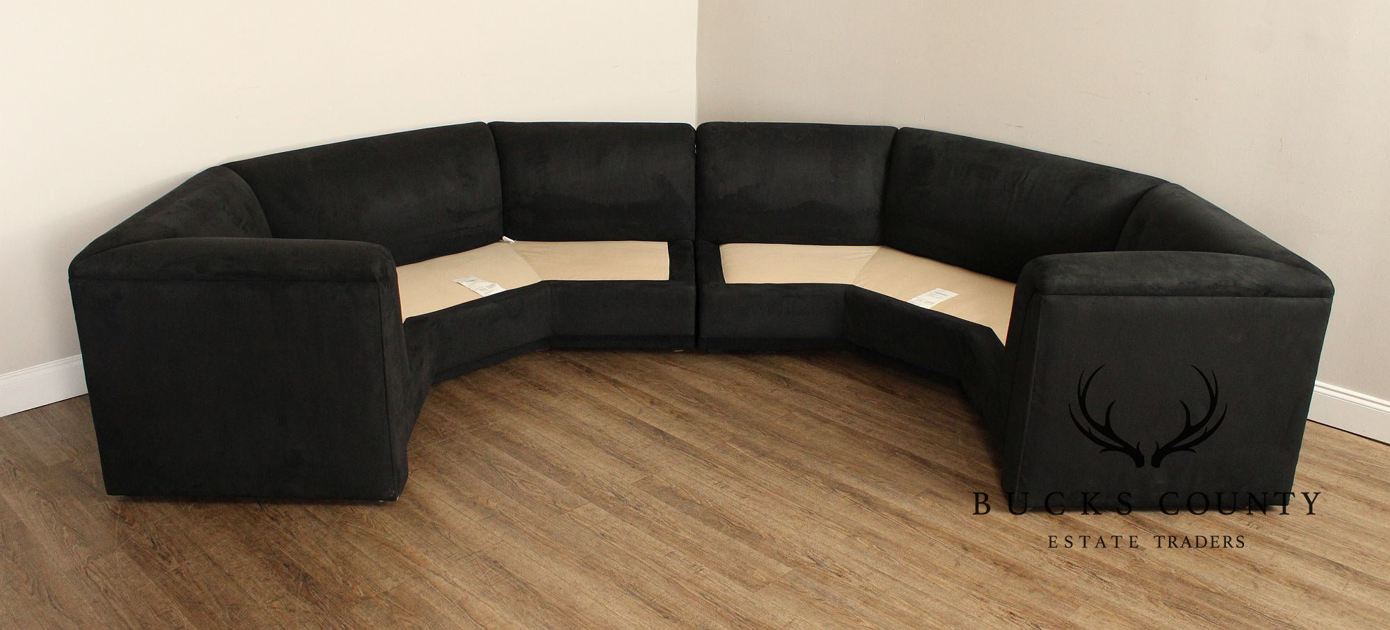 Postmodern Curved Black Sectional Sofa