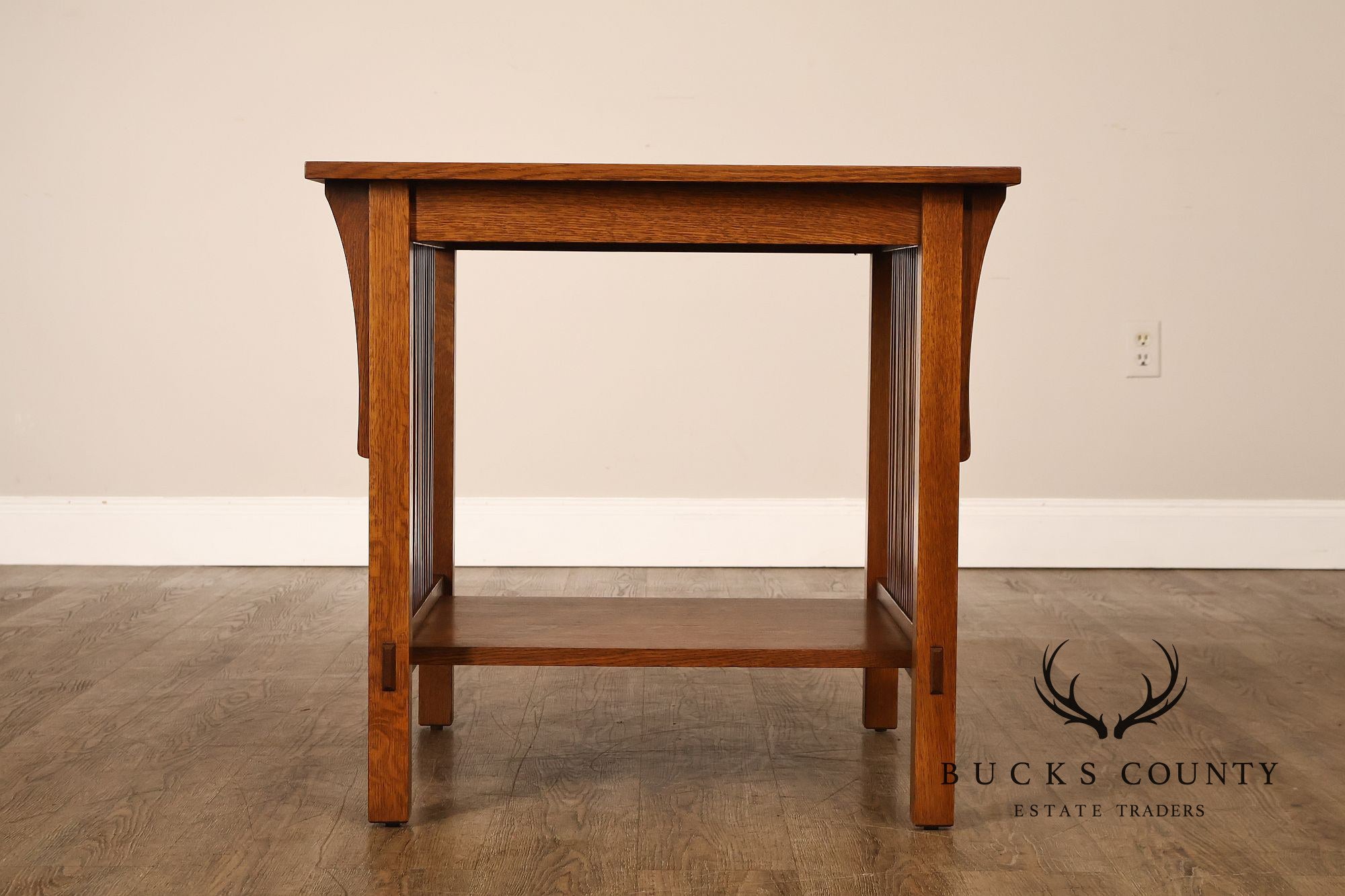 Stickley Mission Oak Spindled Side Lamp Table