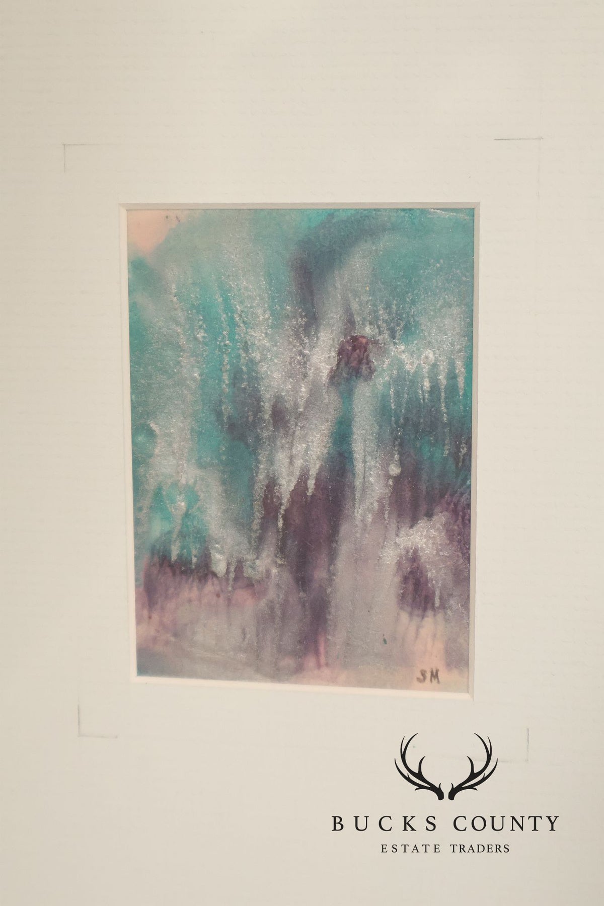Suzanne Marinell Pair of Melted Wax Abstract Paintings