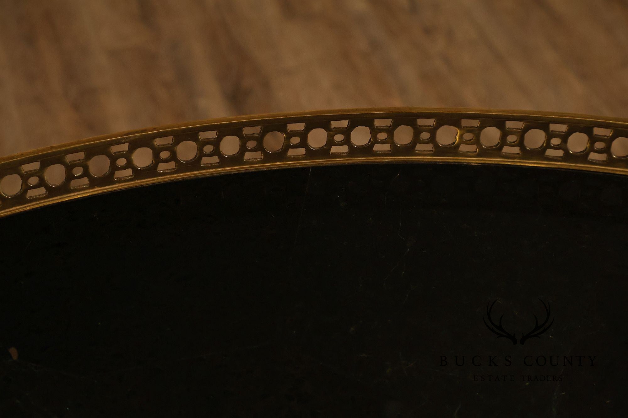 Maitland Smith Louis XVI Style Marquetry Center Table With Brass Gallery
