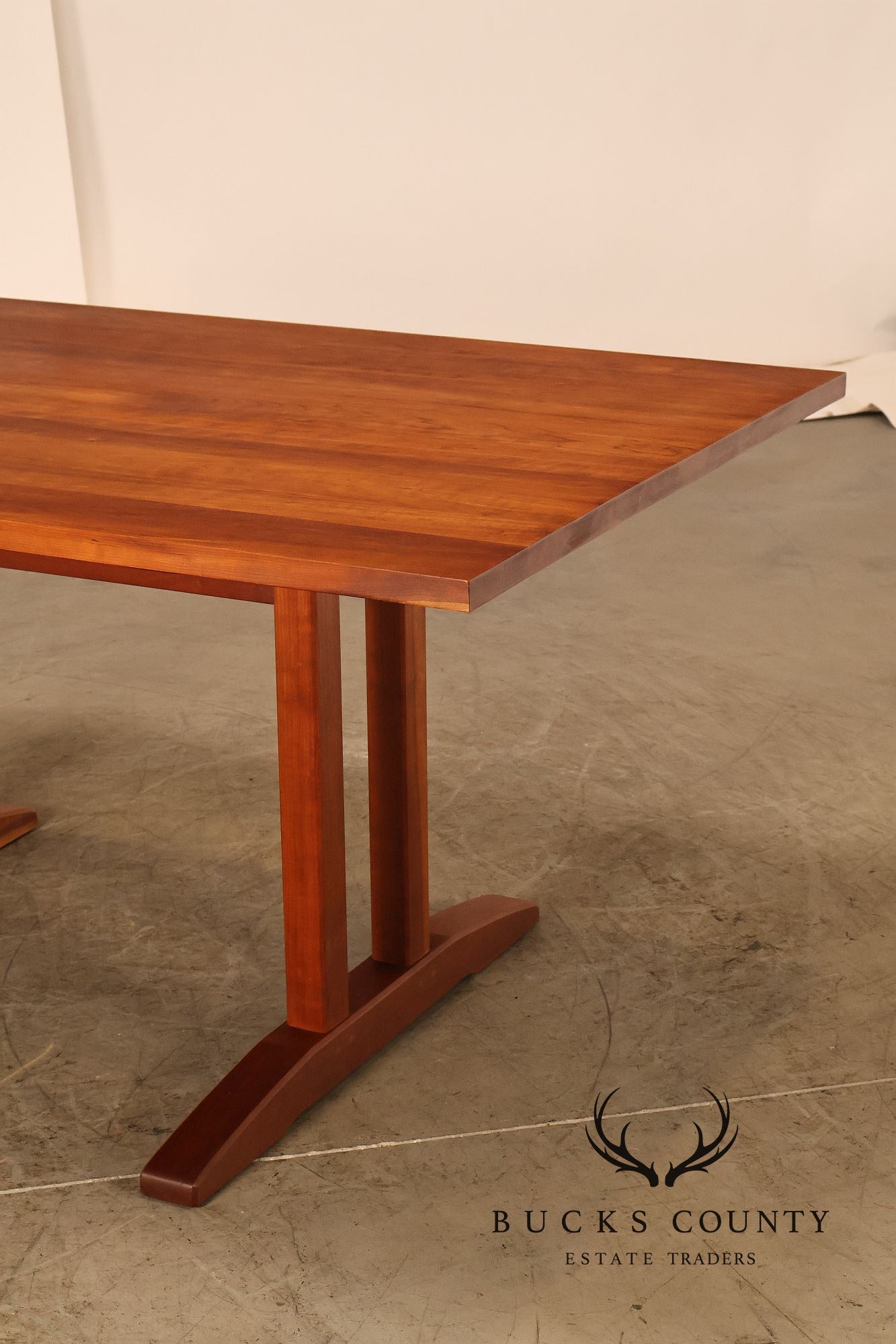 Stickley Mission Collection Solid Cherry Double Pedestal Extension Dining Table