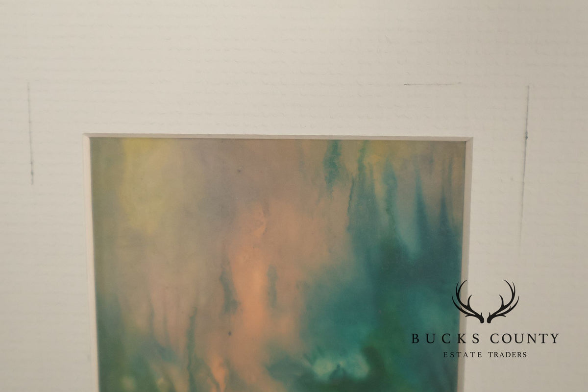 Suzanne Marinell Pair of Melted Wax Abstract Paintings