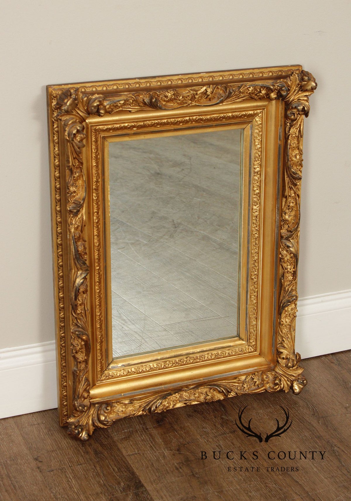 C. A. Greenig Antique Rococo Style Giltwood Wall Mirror