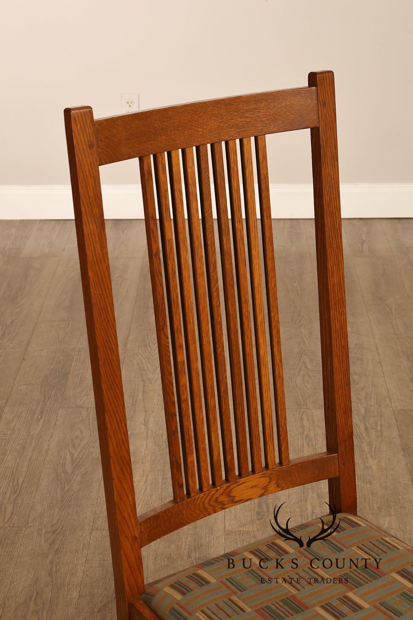 Stickley Mission Collection Pair of Oak Spindle Side Dining Chairs