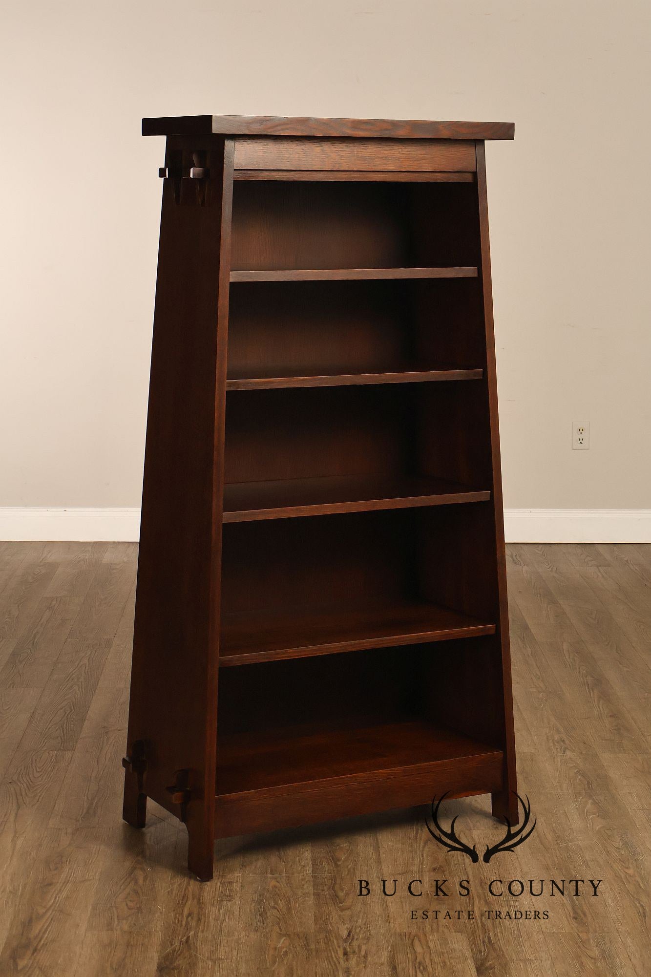 Stickley Mission Collection Oak Open Bookcase Shelf Cabinet