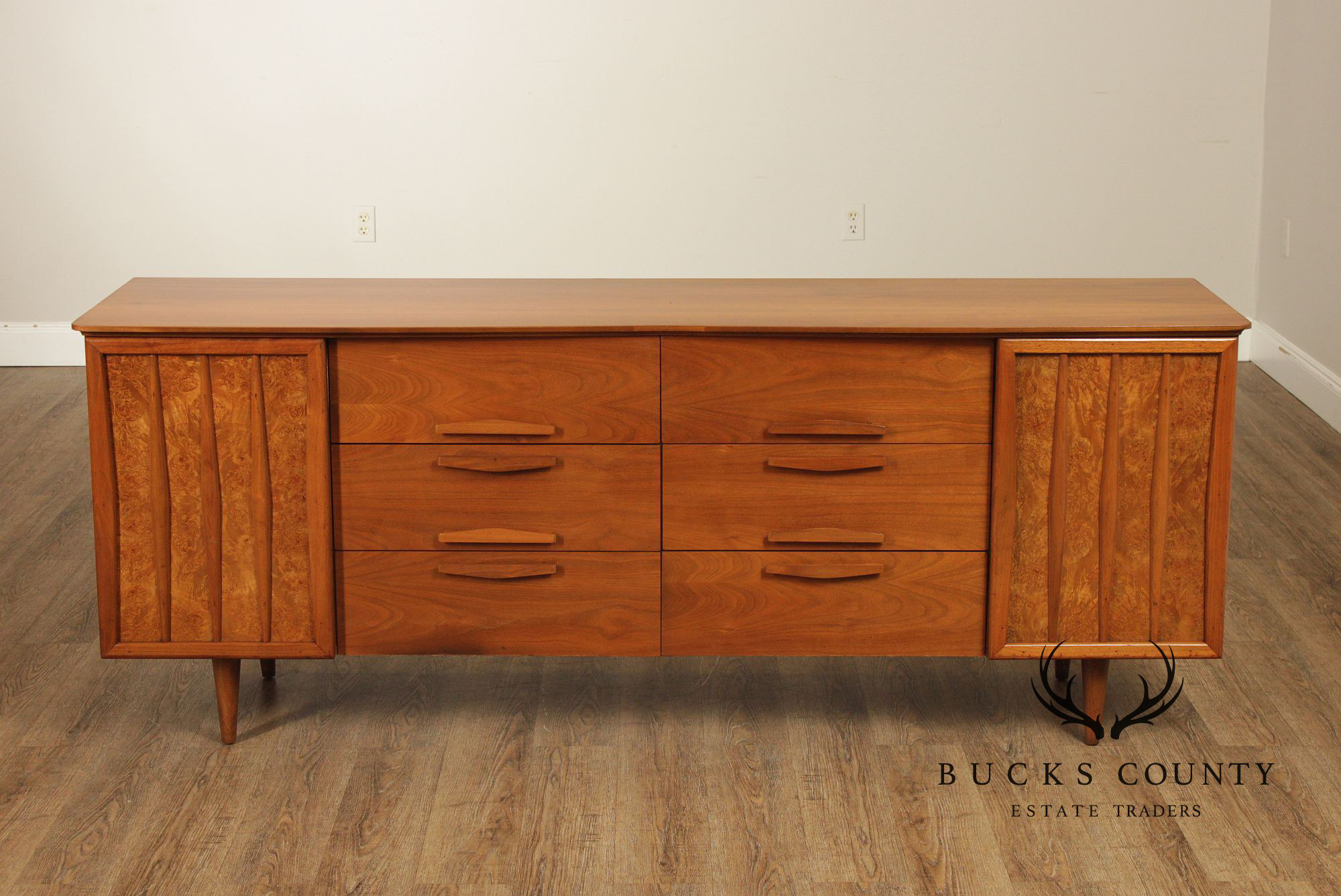 Mid Century Modern Walnut Long Dresser