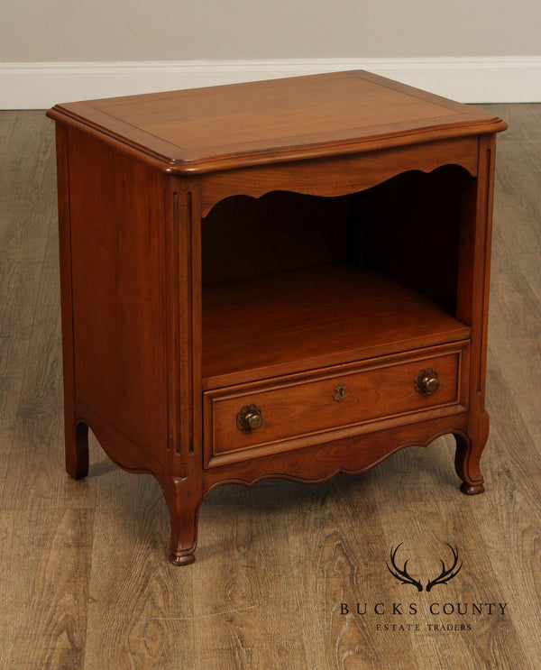 Kindel French Provincial Style Fruitwood Open Nightstand