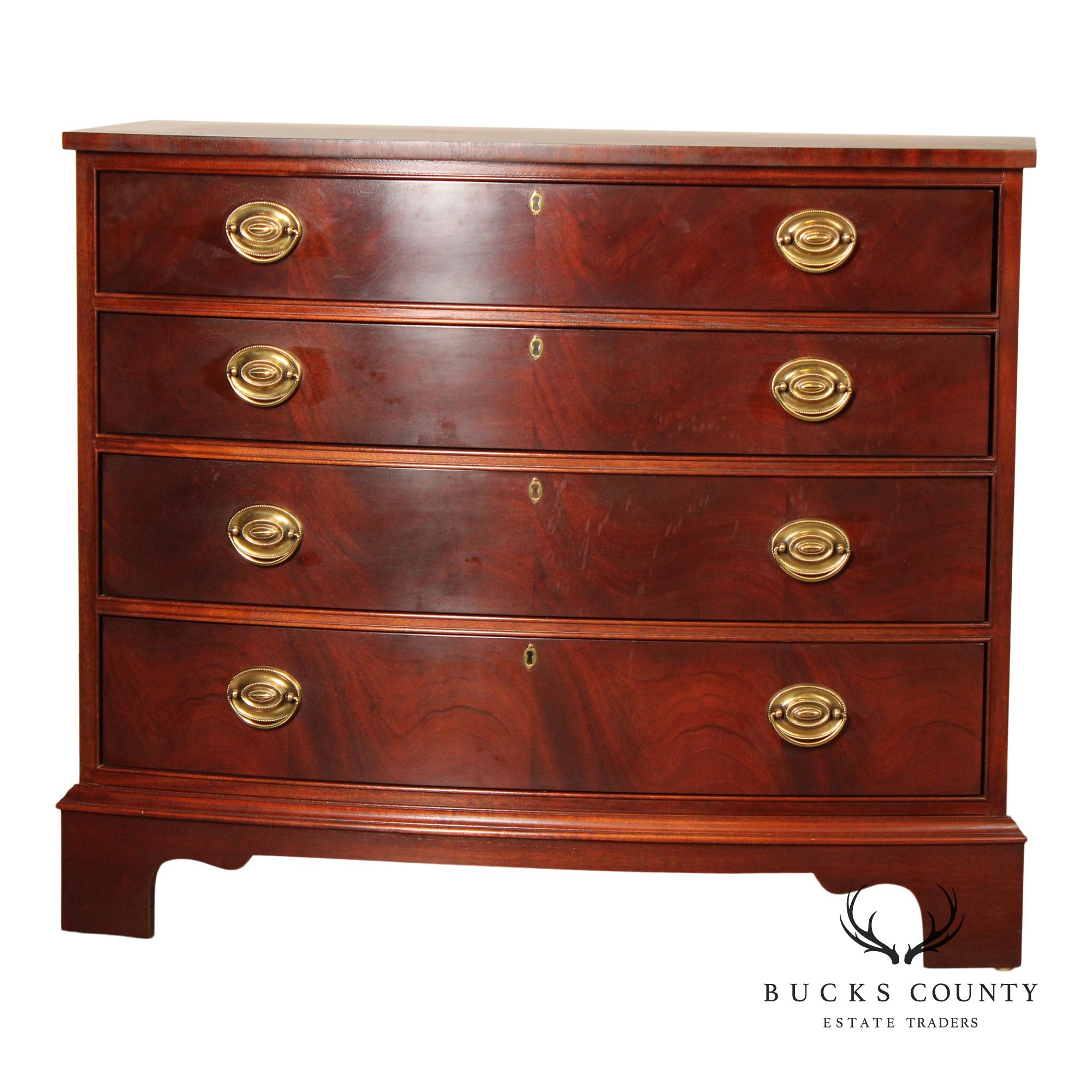 Ethan Allen 18th Century Mahogany Collection Bowfront Chest