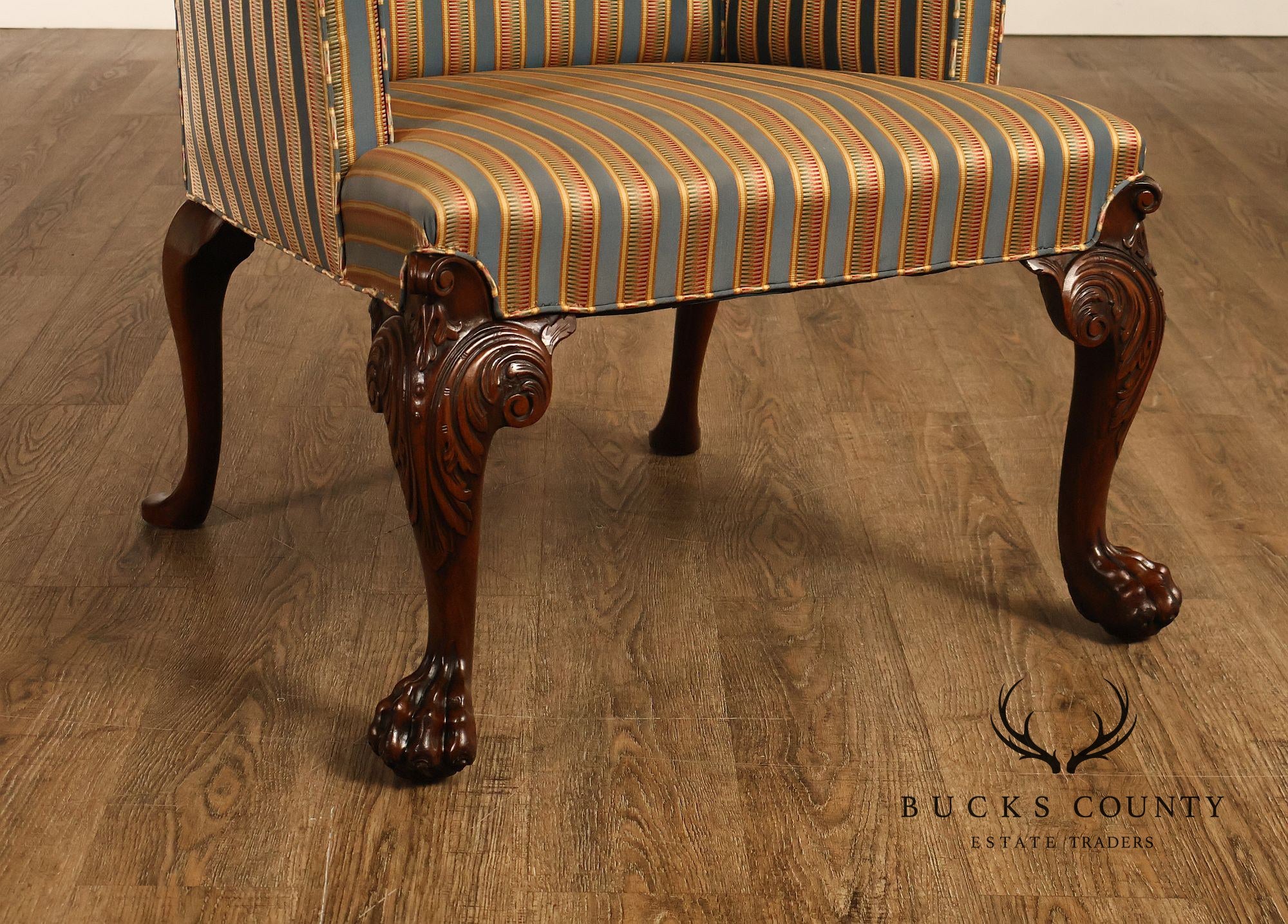 Georgian Style Carved Mahogany Armchair