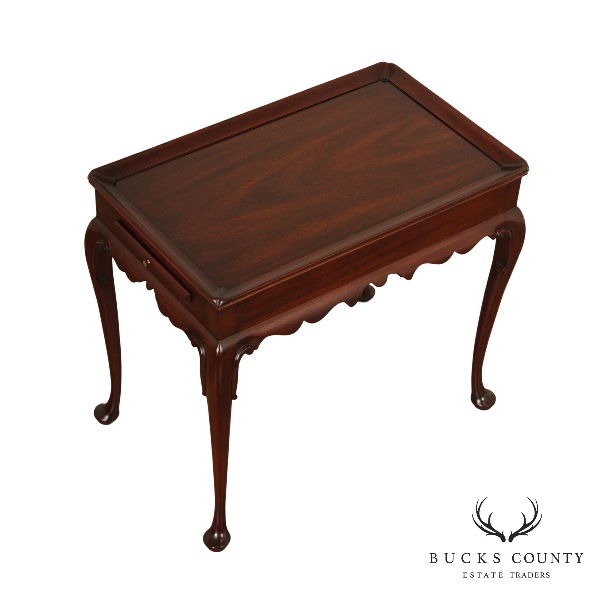 Henkel Harris Queen Anne Style Mahogany Tea Table