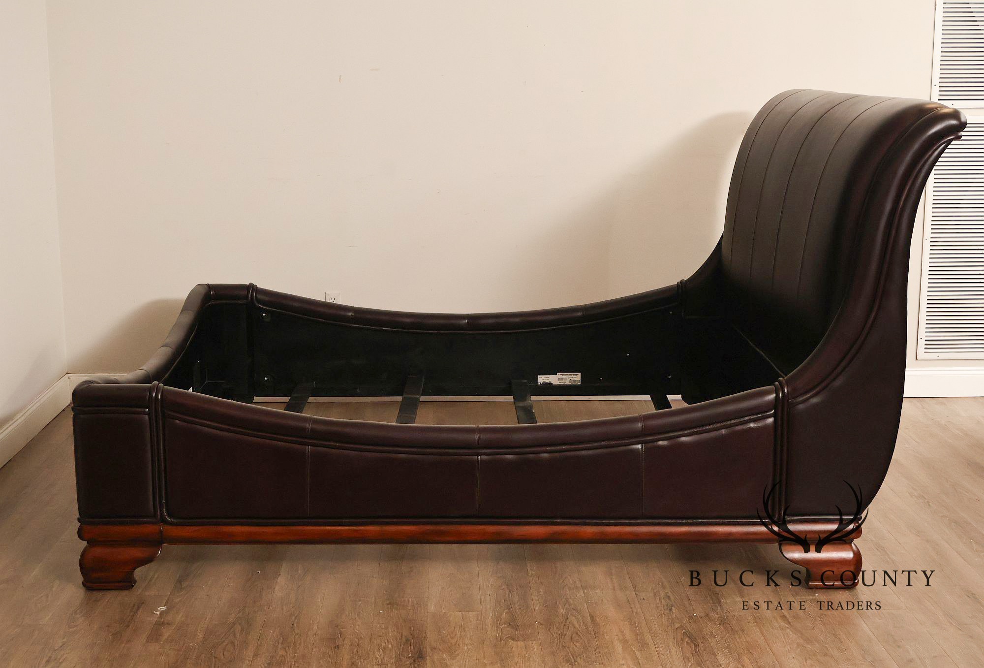 Stanley Leather King Size Sleigh Bed