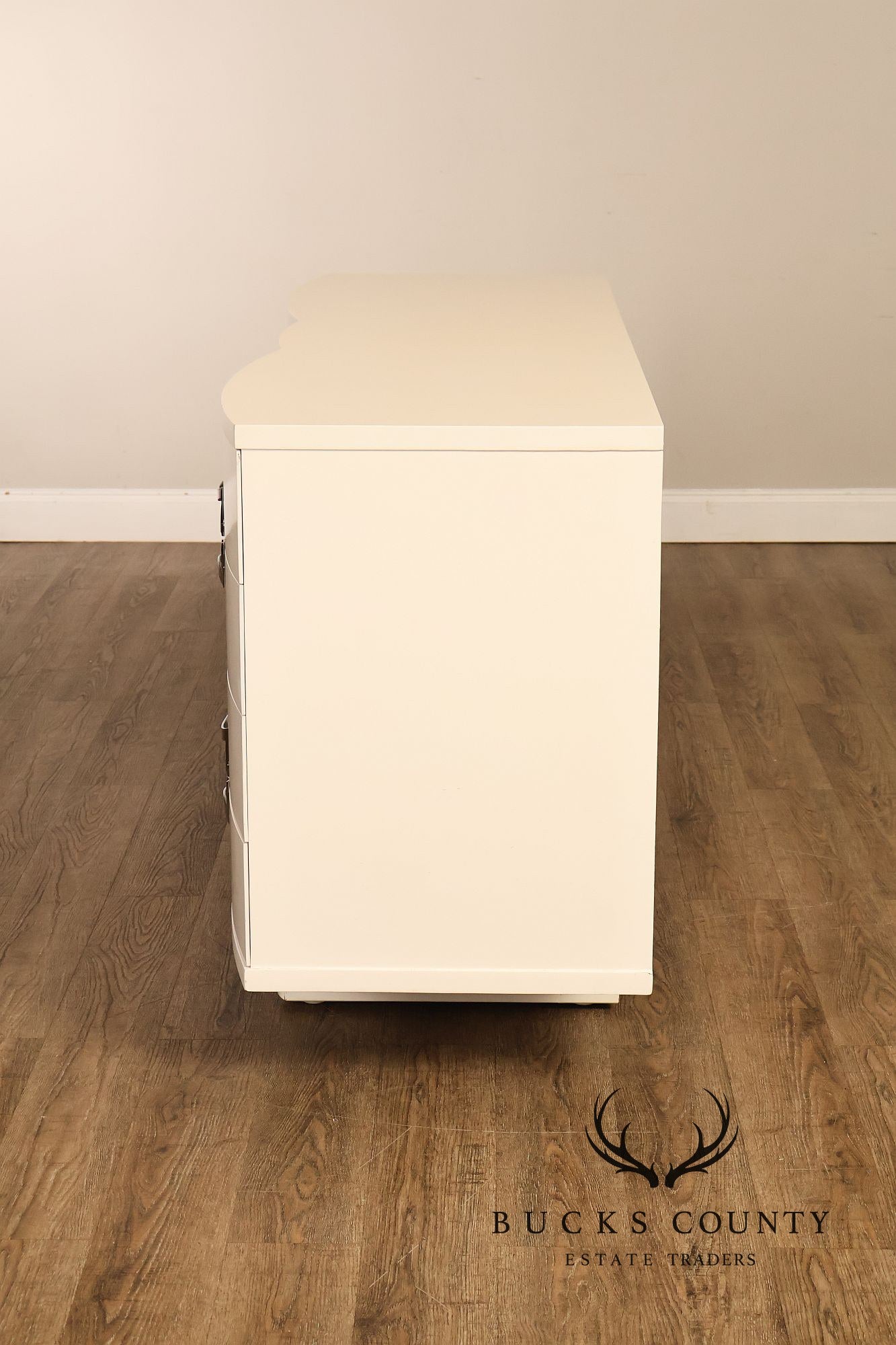 Rway Mid Century Modern White Lacquered Triple Dresser
