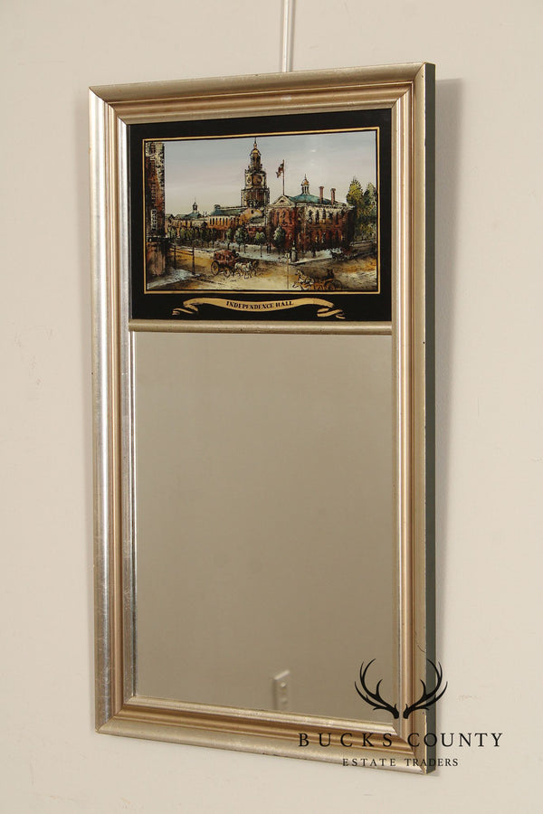 Independence Hall Reverse Painted Trumeau Mirror