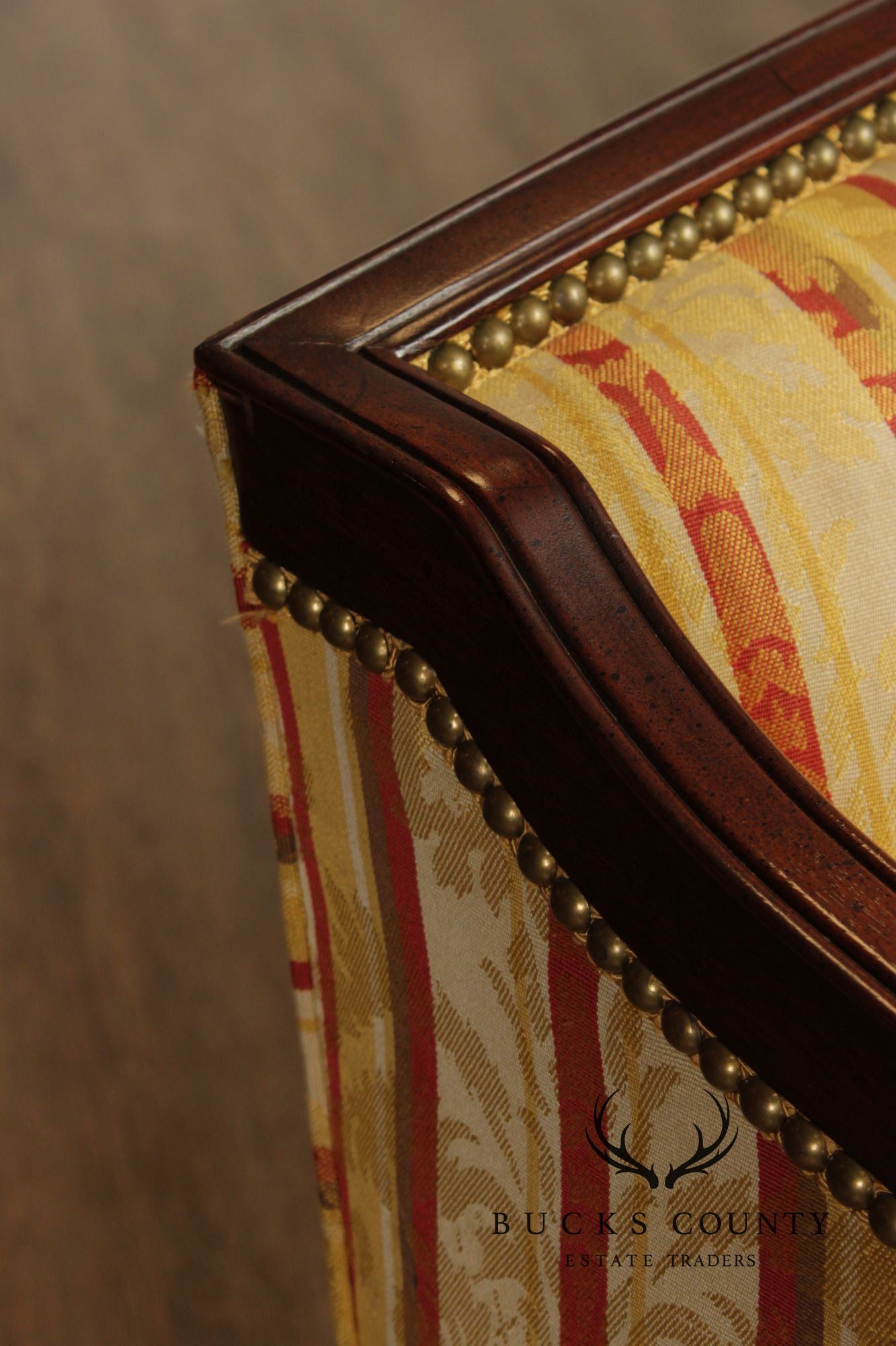 Sheraton Style Upholstered Mahogany Sofa