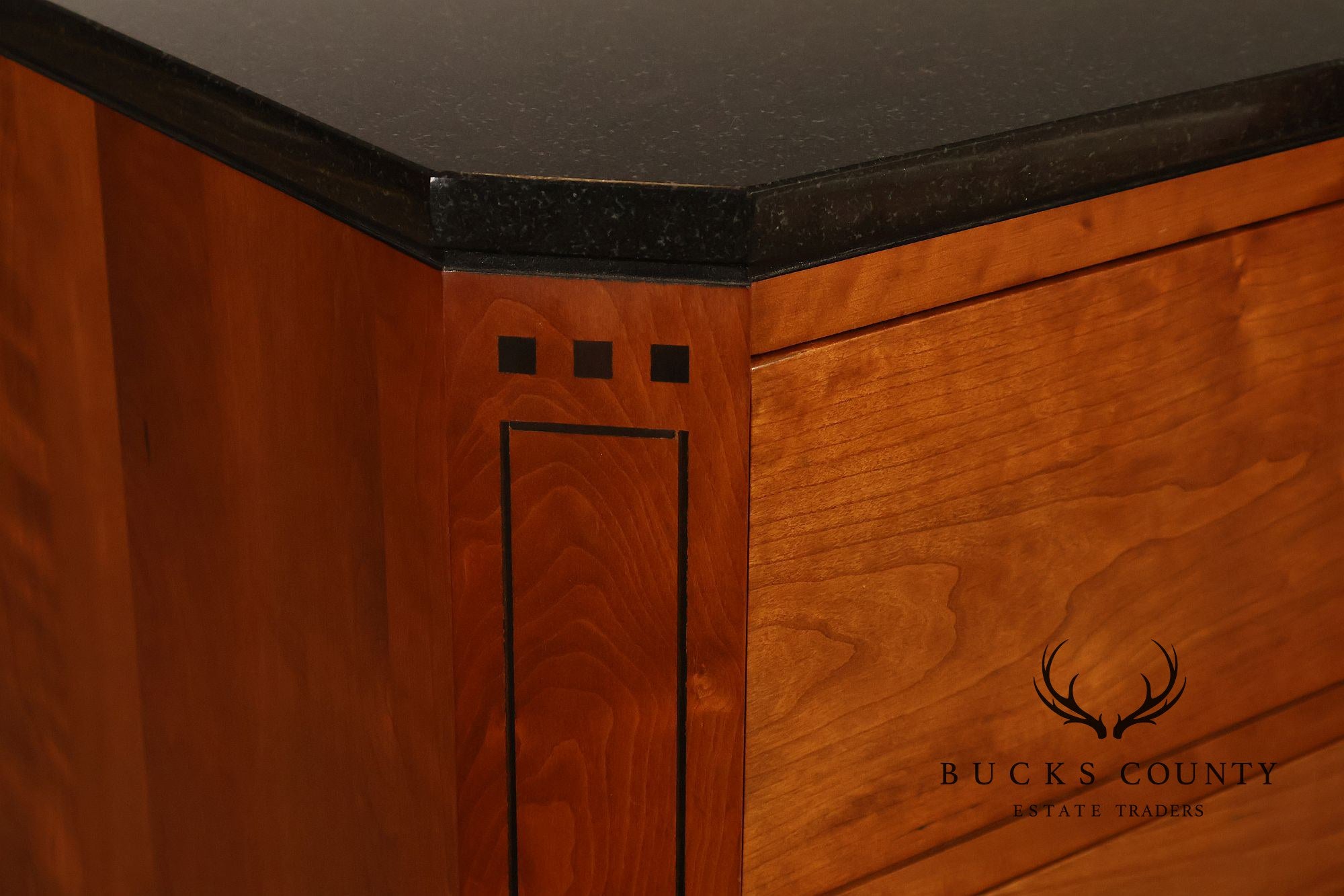 Stickley 21st Century Collection Pair of Granite Top Cherry Nightstands