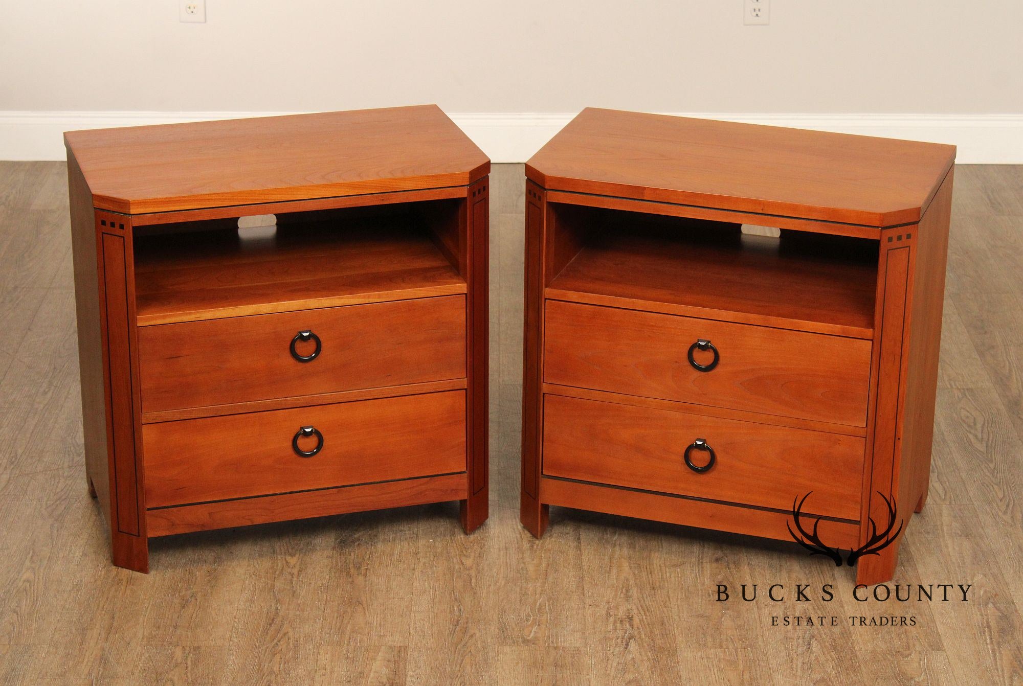 Stickley 21st Century Collection Pair of Cherry Two-Drawer Nightstands