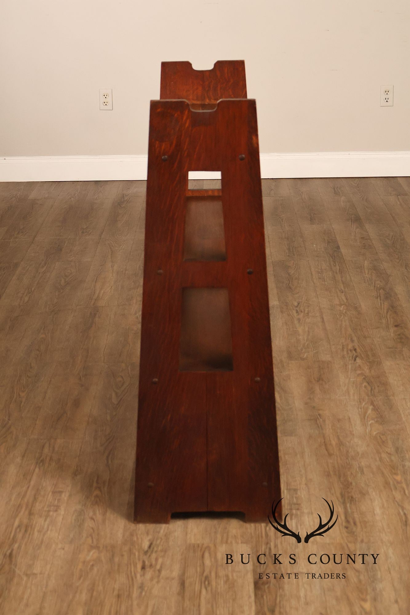 Antique Grand Rapids Arts And Crafts Oak Magazine Stand