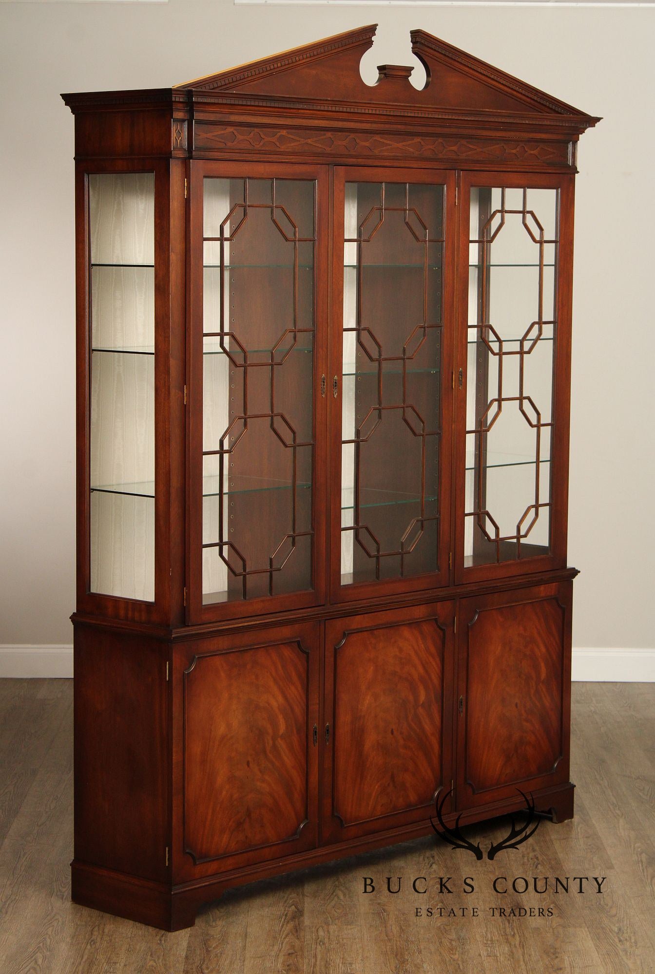 Georgian Style English Mahogany Bookcase or China Display Cabinet