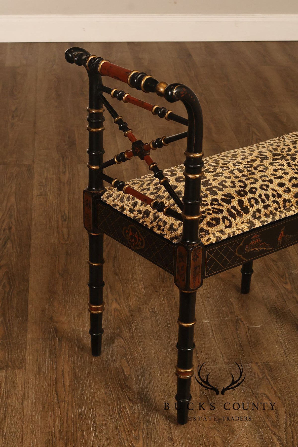 Regency Style Chinoiserie Window Bench