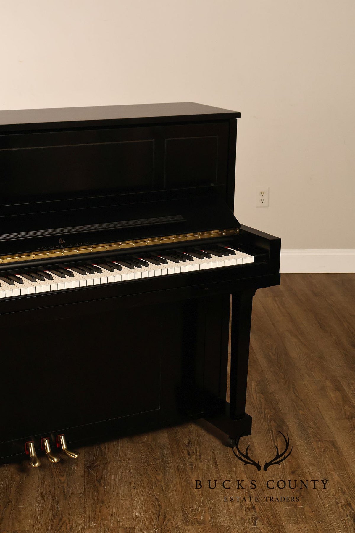 Steinway & Sons Model 1098 Ebonized Upright Piano With Bench