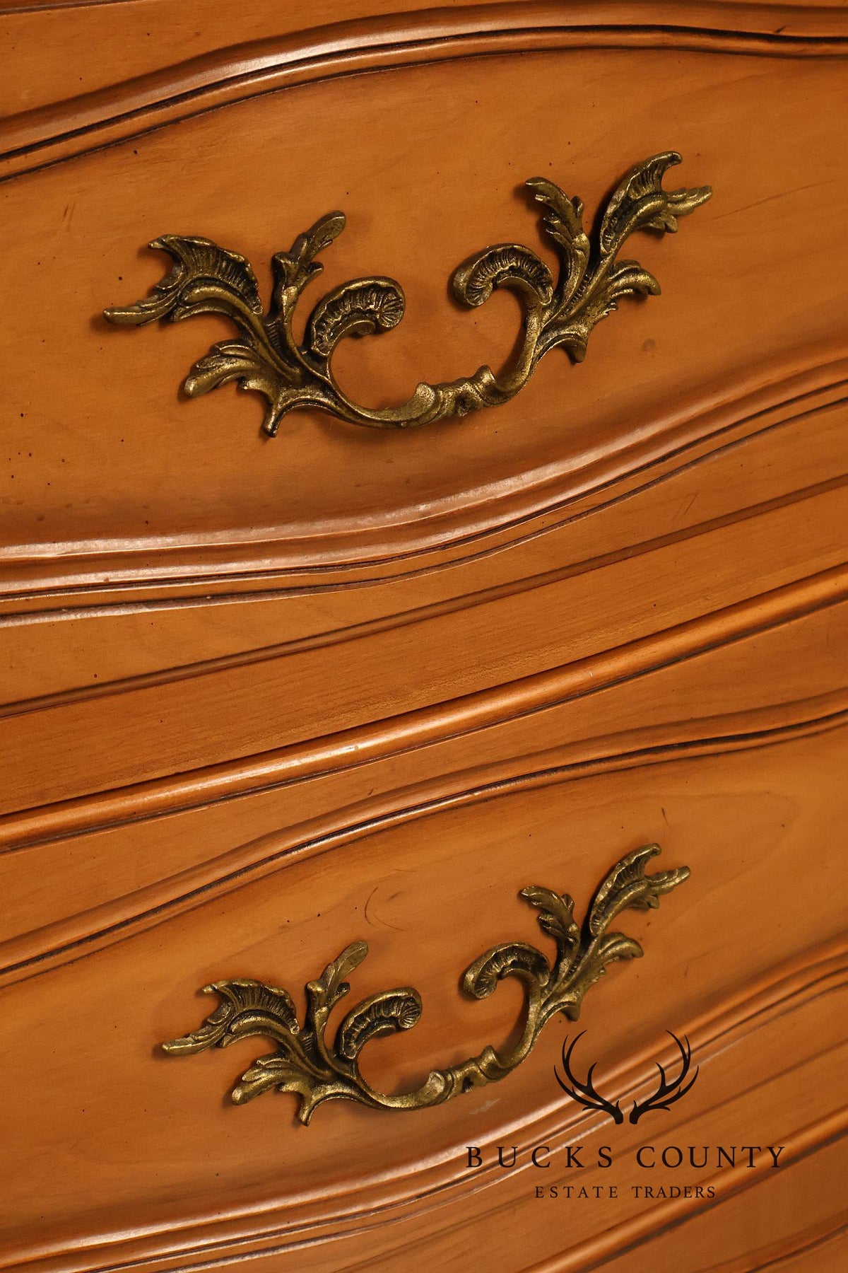 French Provincial Style Marble Top Tall Chest Of Drawers