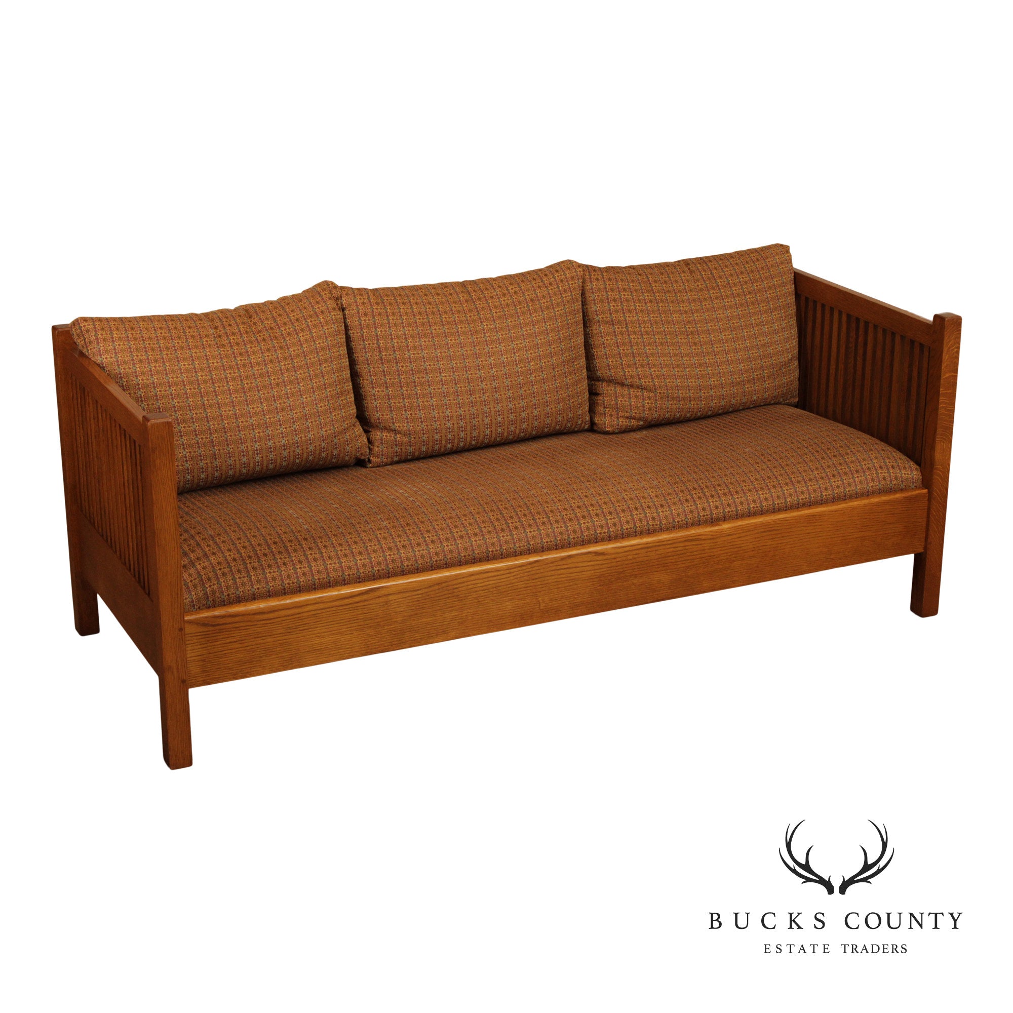 Stickley Mission Collection Oak Spindle Settle