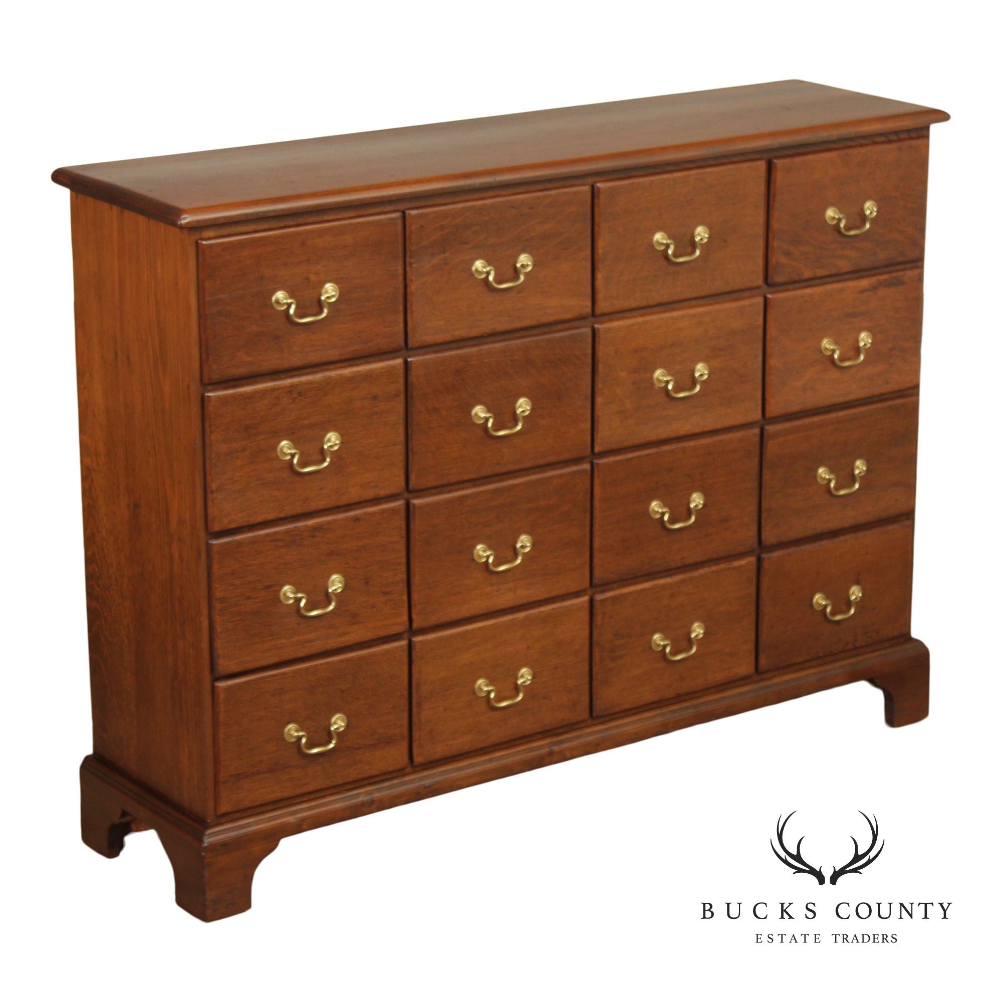 Antique Oak and Poplar Sixteen Drawer Apothecary Chest