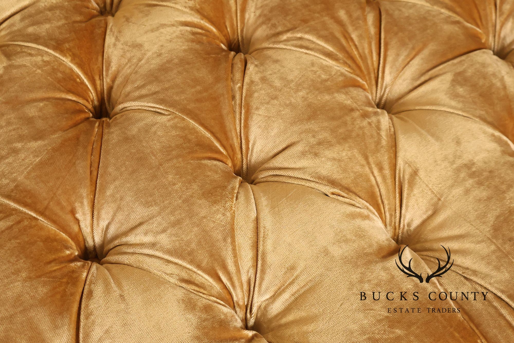 EJ Victor Victorian Revival Pair of Serpentine Tufted Velvet Sofas