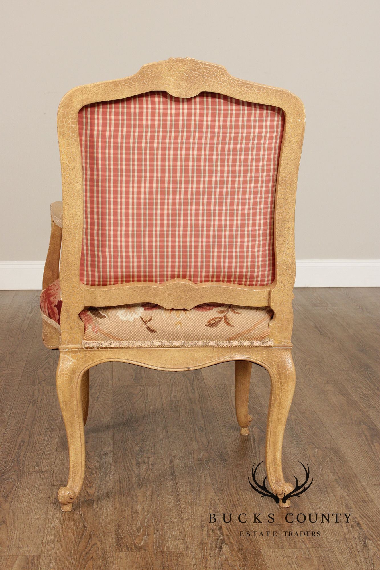 French Louis XV Style Pair Of Painted Fauteuil Armchairs