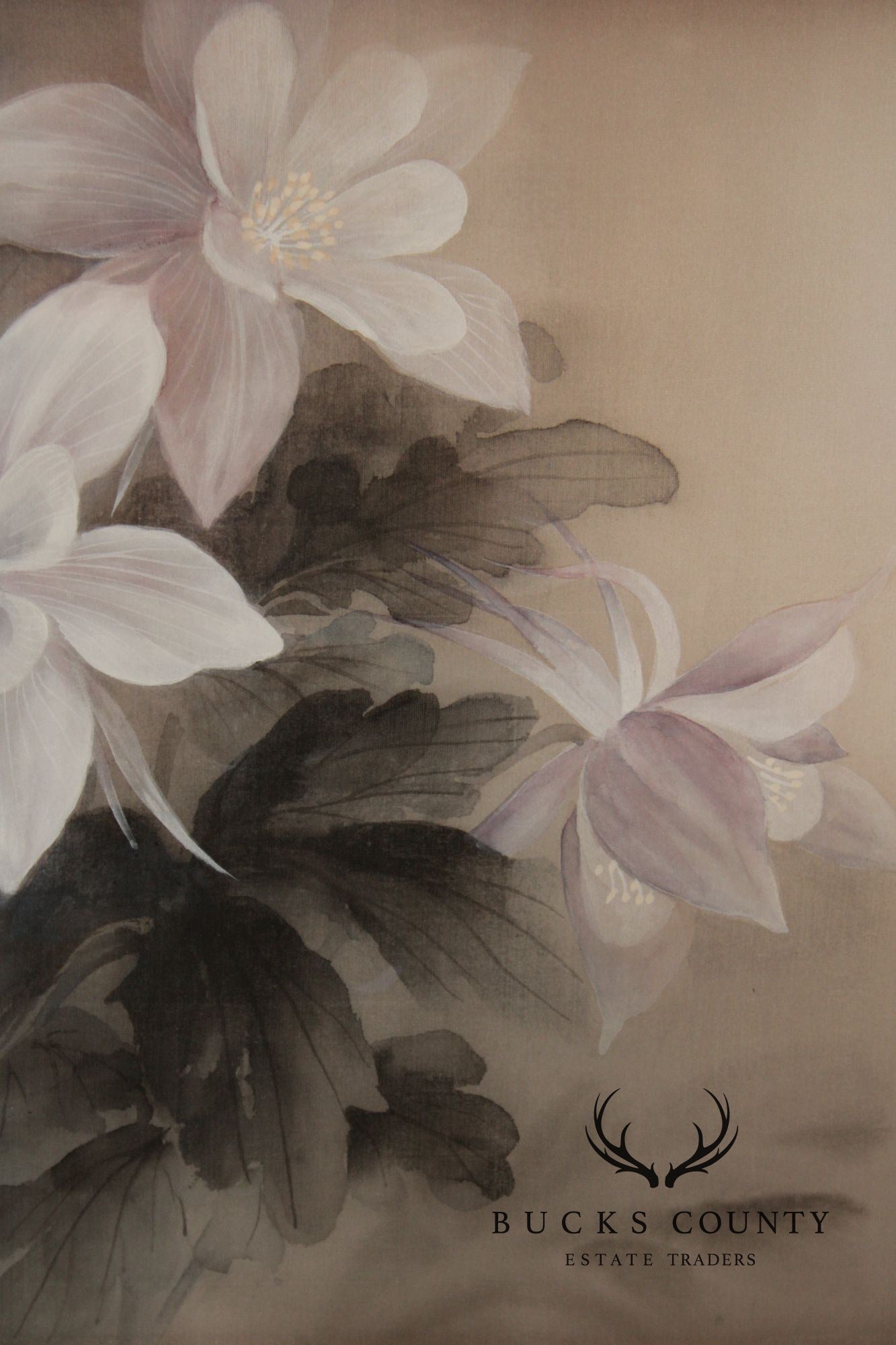 Lena Liu Chinese Pair of Bird and Flower Paintings on Silk
