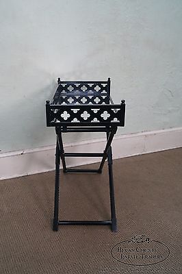 Ebonized Folding Tray Top Serving Table