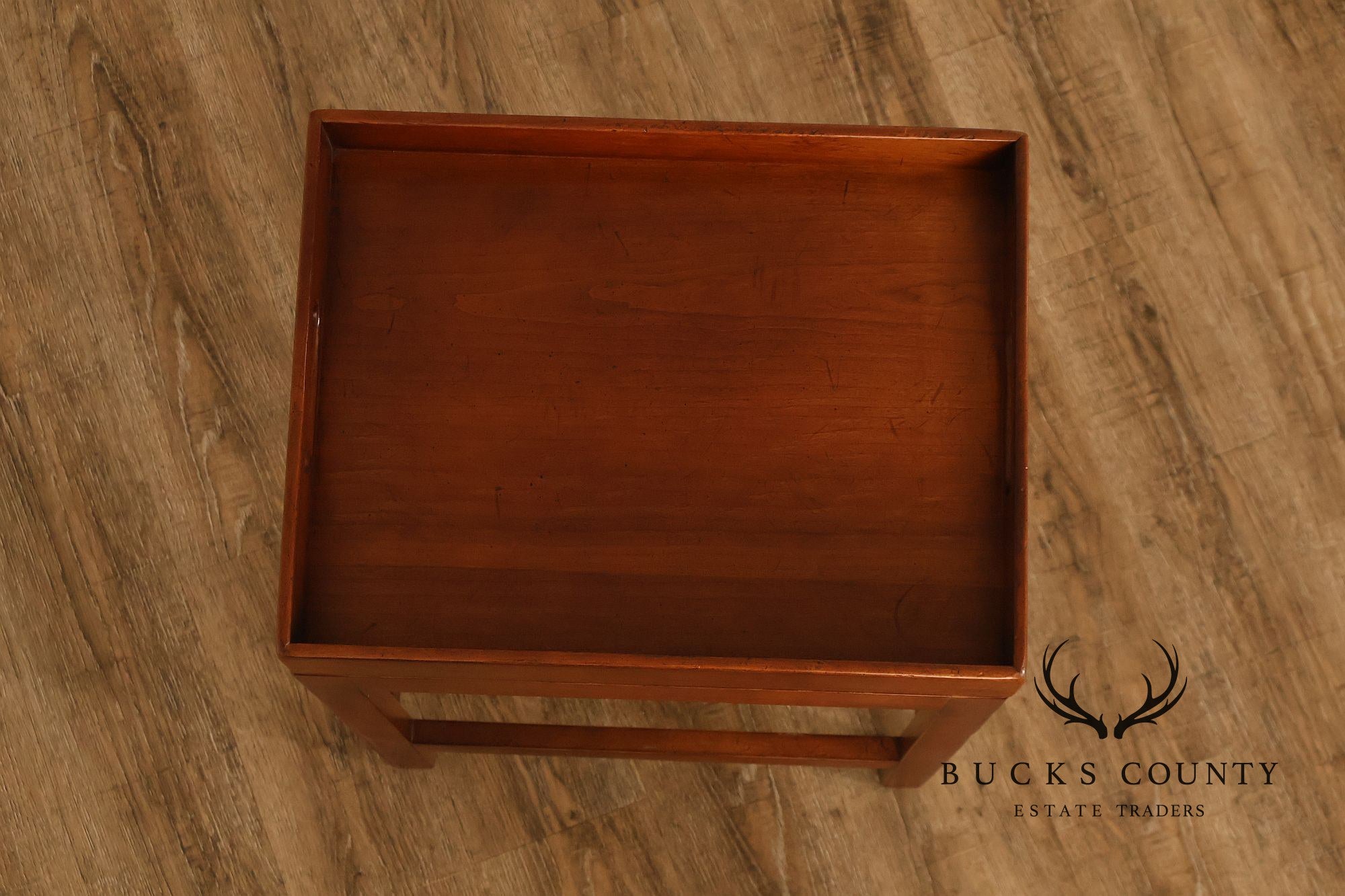 Chippendale Style Cherry Butler Tray Side Table