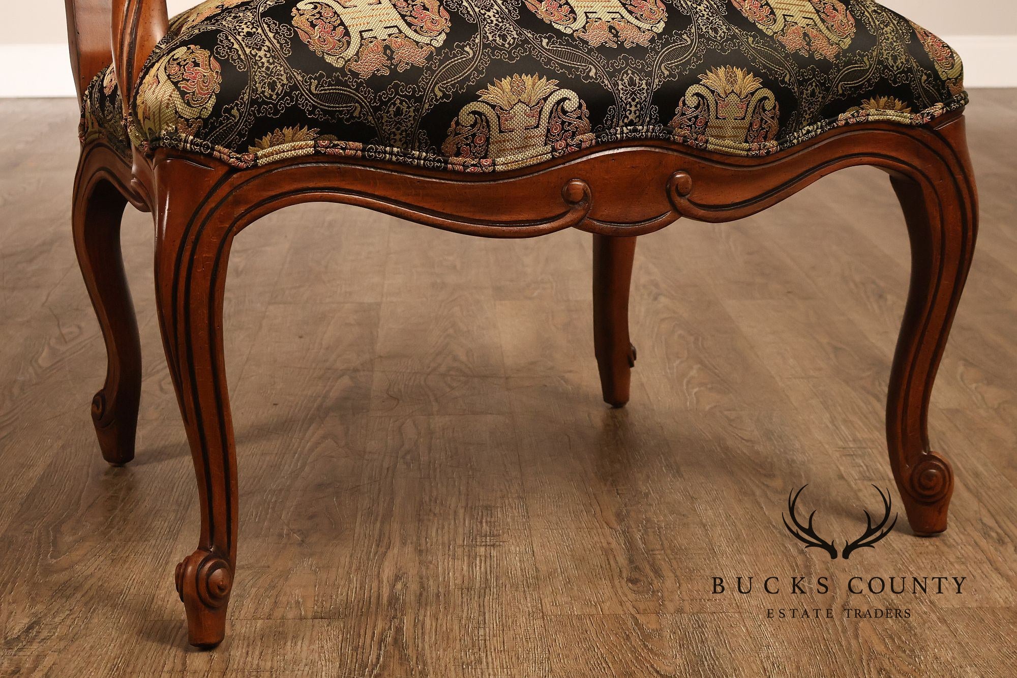 Ethan Allen French Louis XV Style Pair of Fauteuil Armchairs