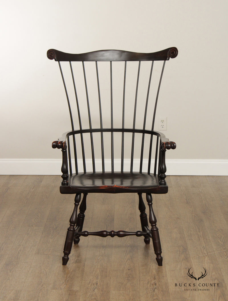 Ashlen Colonial Revival Style Ebonized Windsor Armchair