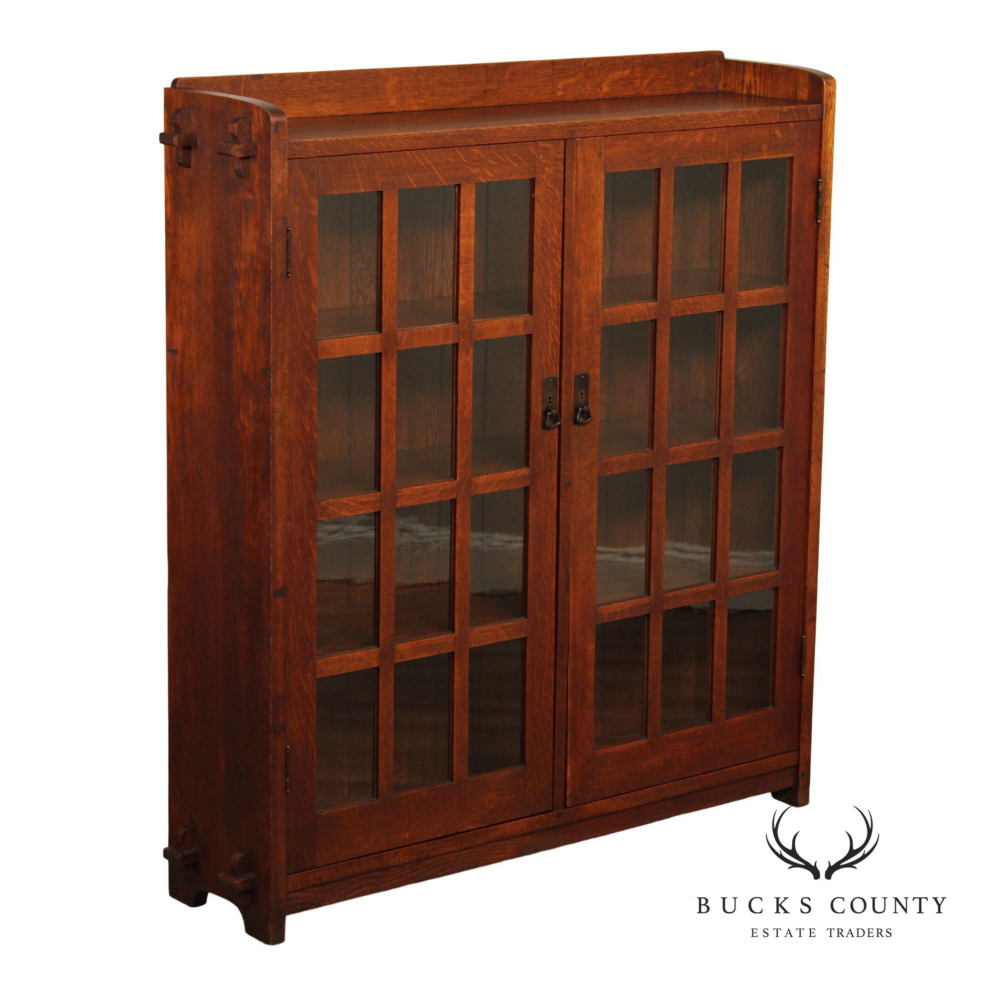 L. & J.G. Stickley Antique Mission Oak Two-Door Bookcase