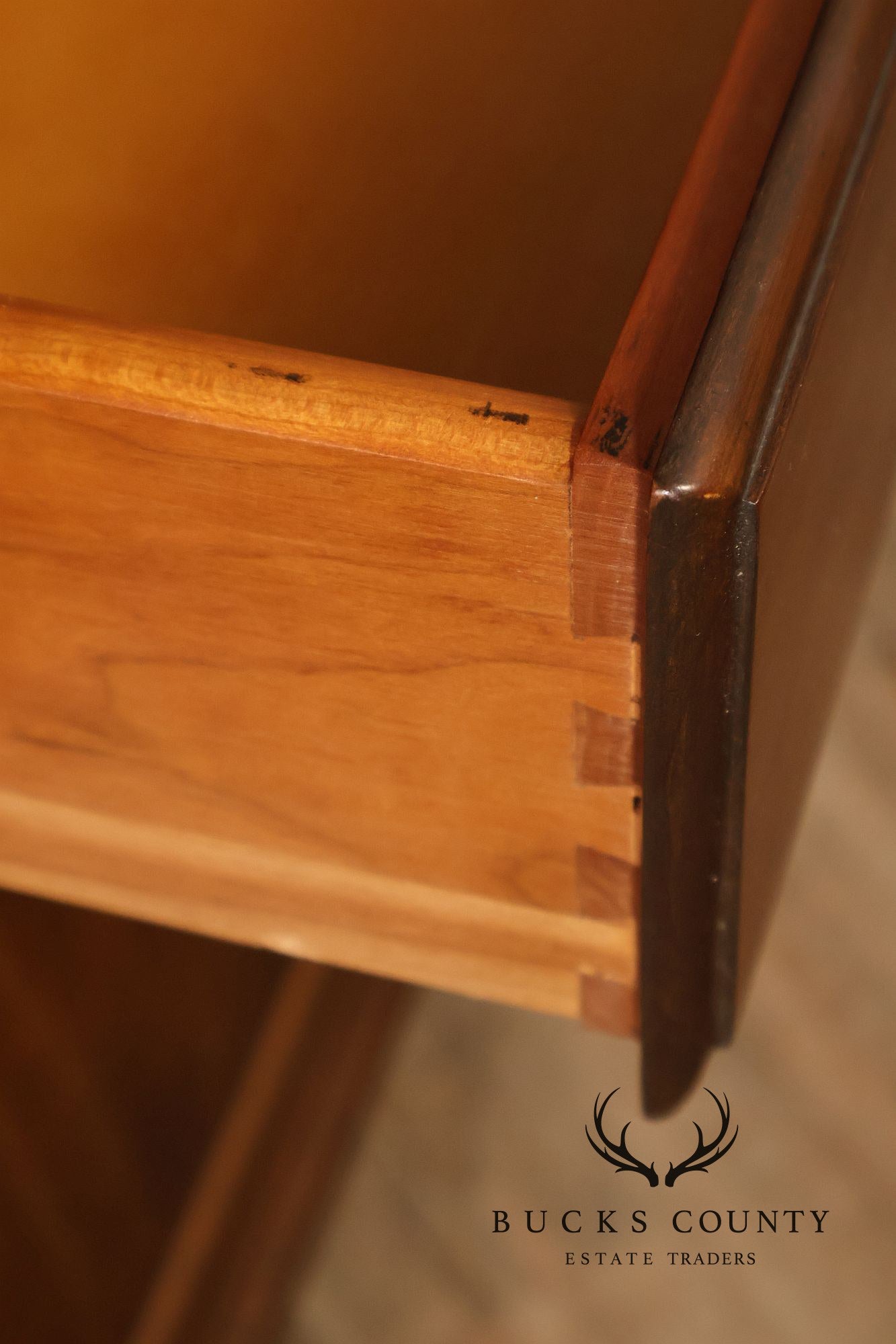 Ethan Allen Georgian Court Style Cherry Step Back Hutch China Cabinet