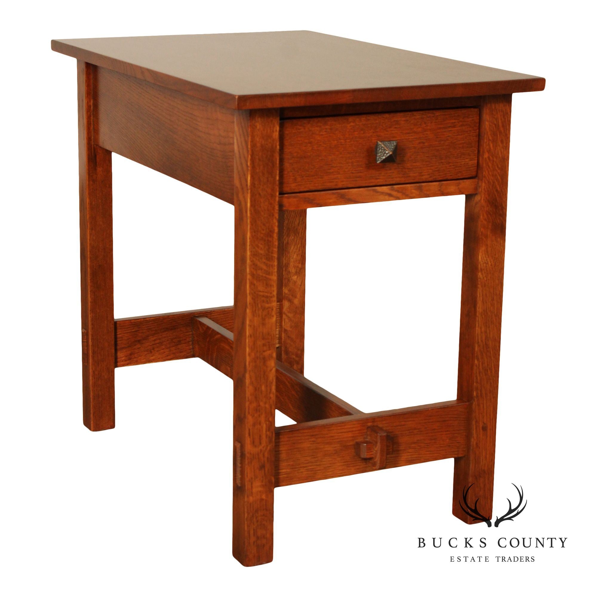 Stickley Mission Collection Oak End Table with Drawer