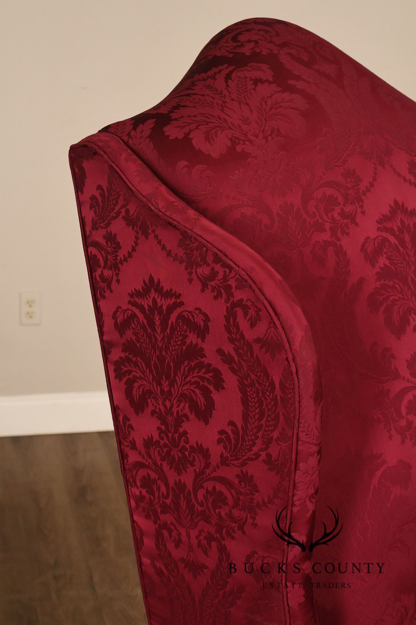 Baker Stately Homes Collection Pair of Carved Wingback Armchairs